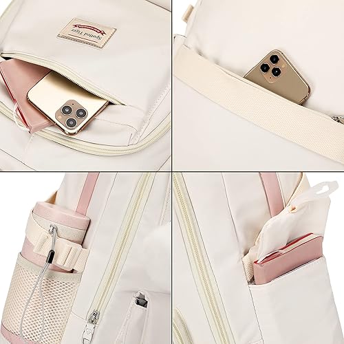 Miniatura 5 de Spotted Tiger Mochila estética para niñas adolescentes y niñas, bonita mochila escolar para libros, mochila escolar de anime para niñas, Blanco