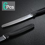 HAUSHOF Steak Knives Set of 6, Serrated Steak Knives, Premium Stainless Steel Steak Knife Set with Gift Box, Black Handle