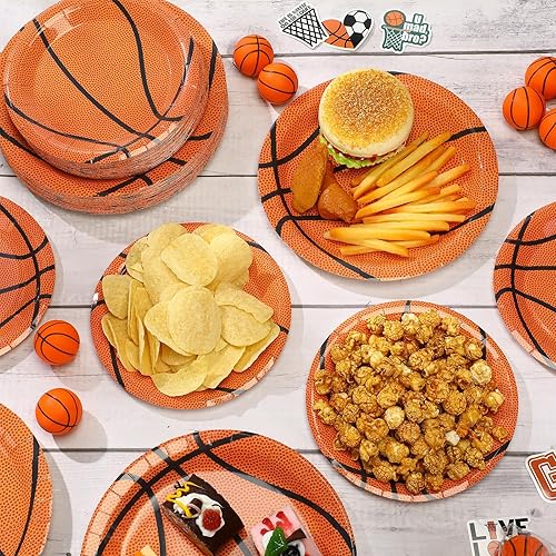 Miniatura 4 de Aoriher Paquete de 120 platos de papel y platos de postre temáticos deportivos para fiestas de cumpleaños