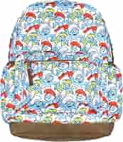 The Smurfs Backpack - Papa Smurf & Smurfette Allover Collage Design, Laptop Sleeve, School & Travel Bag - View #7