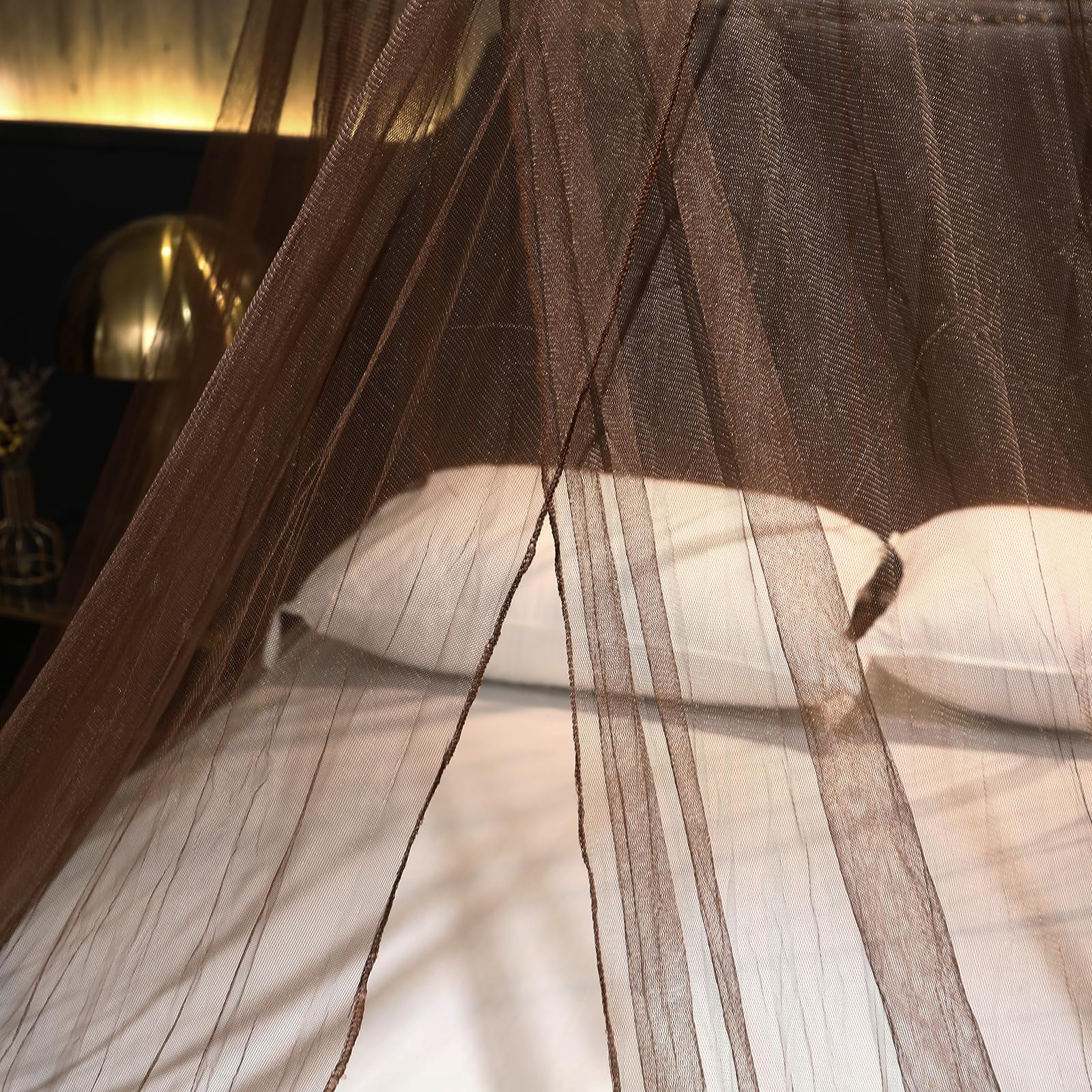 ZIQINPSQ Bed Canopy,Fine-mesh mosquito screen, insect screen, Hanging Bed Net Cover, including mounting material - Image 3