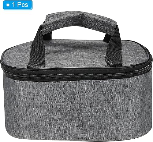 Miniatura 3 de PATIKIL Bolsas de almuerzo aisladas de 9 x 7 x 5 pulgadas, bolsas Bento reutilizables térmicas, bolsas portátiles para alimentos para hombres y