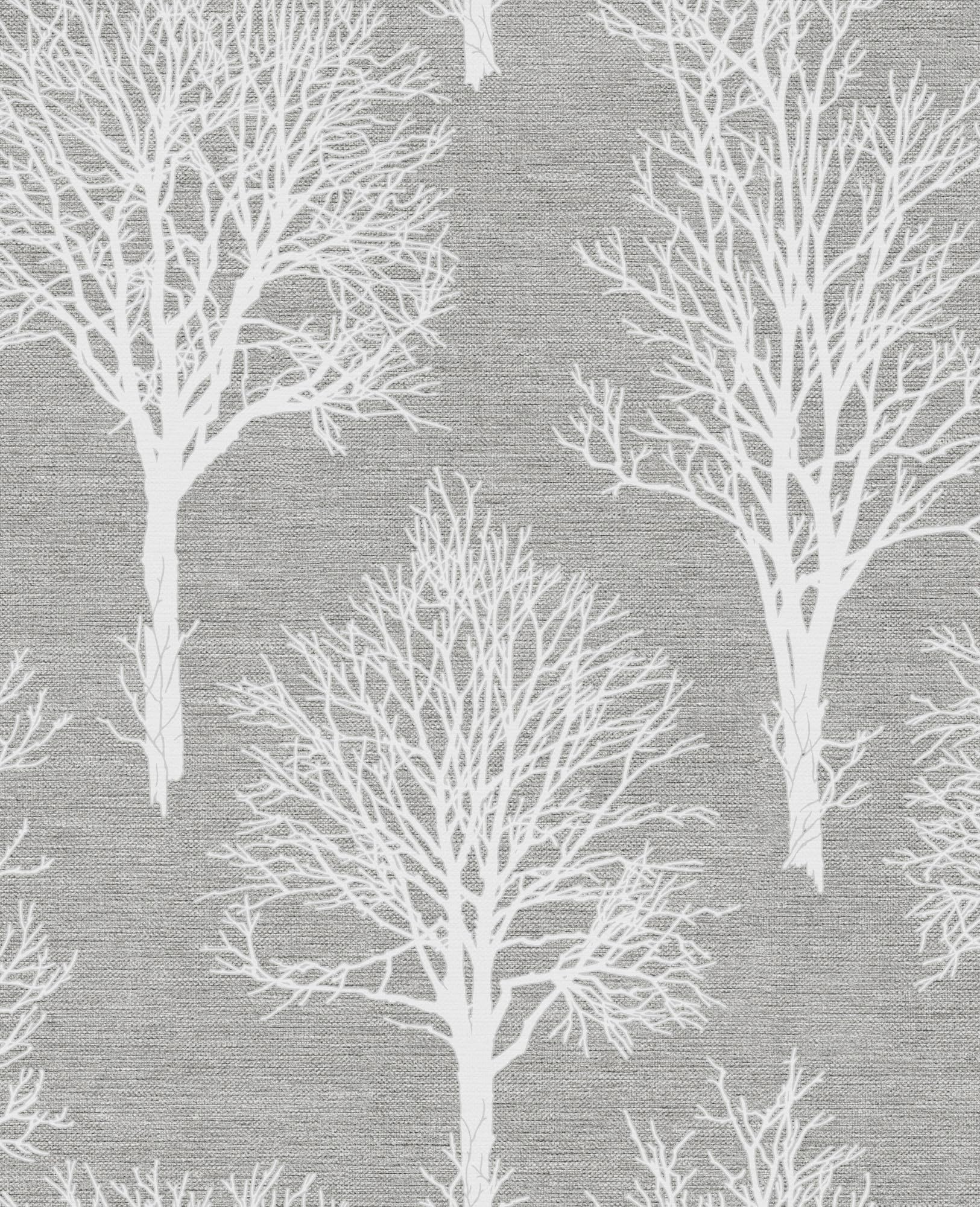 Papier peint texturé floral gris Dove cache les défauts des murs abîmés