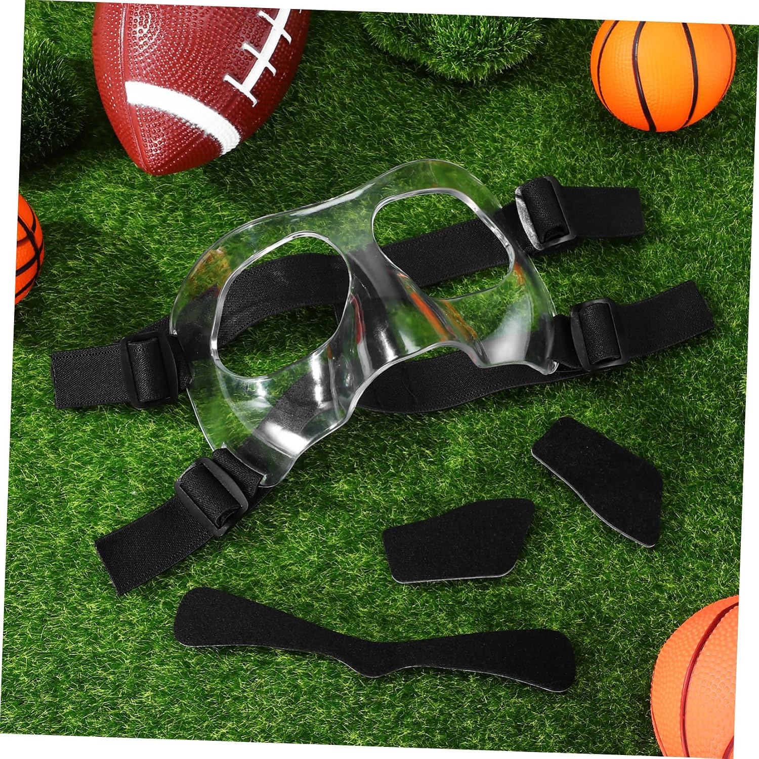 balacoo Clear Adjustable Basketball Face Guard Nose Protector for Sports Durable Design for Youth and Adults Impact Coverage for Soccer and Softball Activities