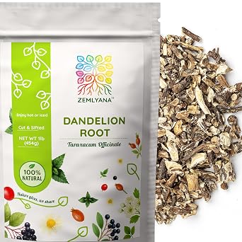 Dandelion Root Tea Herb Loose - Dried Cut and Sifted Roots - Raw Natural Unroasted - Bulk, 1 lb 16 oz