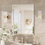 TokeShimi 20 x 30 Inch Frameless Bathroom Mirror, Rectangle Mirrors for Wall with Polished Edge, Shatterproof Tempered Glass, Decorative Mirror for Bedroom, Living Room, Entryway, Horizontal/Vertical