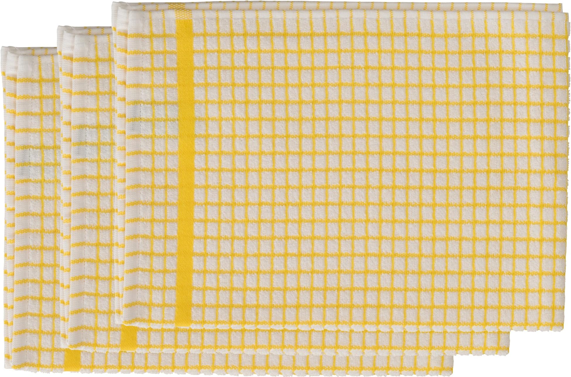 Poli Dri Premium Quality Kitchen Tea Towels by Lamont, YELLOW, 3 Pack