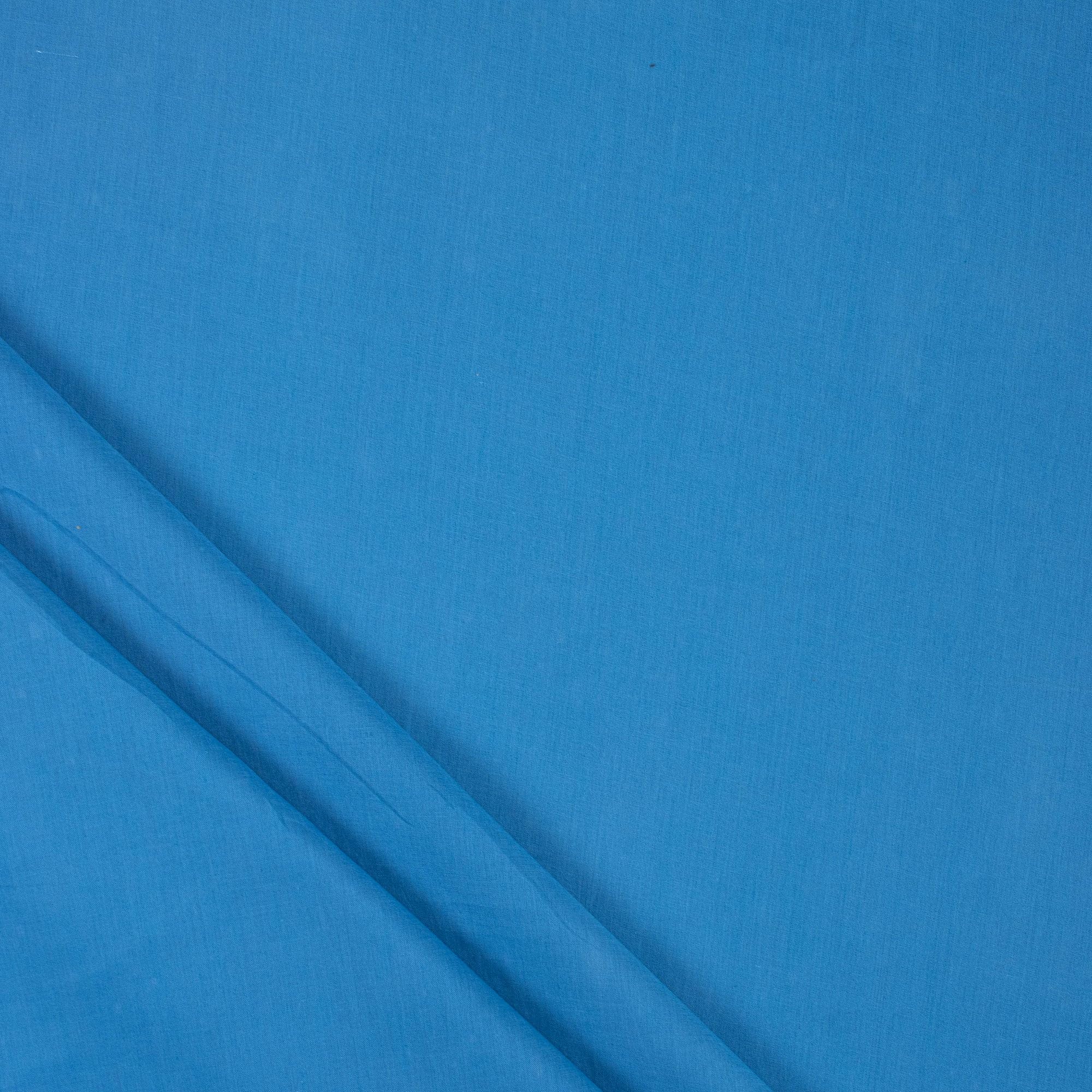Cyan Blue Pure Cotton Running Fabric Material, 1 Meter Long x 44 Inch Wide Dress and Craft Making-image-29