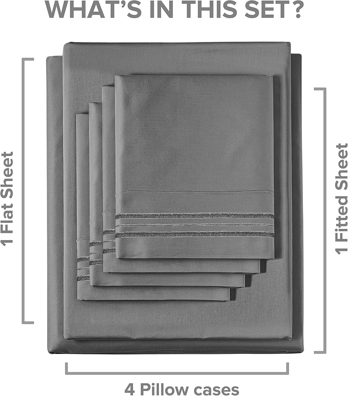 Queen Size Sheet Set - 6 Piece Set - Hotel Luxury Bed Sheets - Extra Soft - Deep Pockets - Easy Fit - Breathable & Cooling Sheets - Wrinkle Free - Dark Gray - Grey Bed Sheets - Queens Sheets - 6 PC : Home & Kitchen