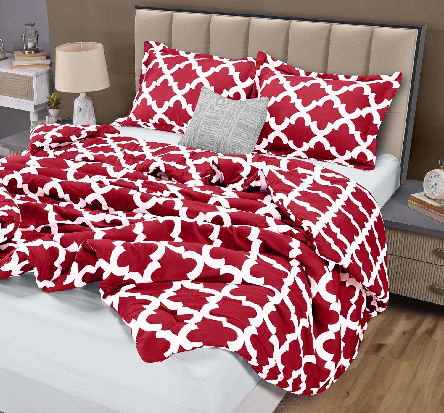 Queen Comforter Set 3 Piece Red by Utopia Bedding, Printed Comforters Queen Size, Bedding Comforters Sets, Down Alternative Soft Bed Set, 1 Comforter (88 x 88 inches) 2 Pillow Shams (20 x 26 inches) - Image 6