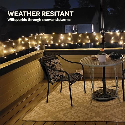 Miniatura 7 de SEWANTA 500 luces LED de Navidad blanco cálido Cadena de luces de 200 pies para exteriores, con 8 modos, temporizador, regulable, para uso en