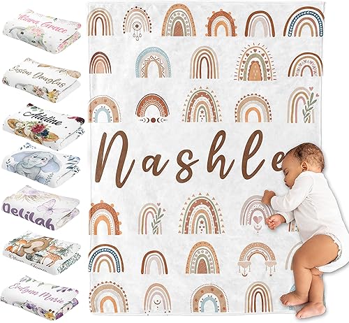 Tinyots Regalos personalizados para bebés, mantas de bebé personalizadas para niñas y niños, mantas de bebé personalizadas para niñas, mantas de