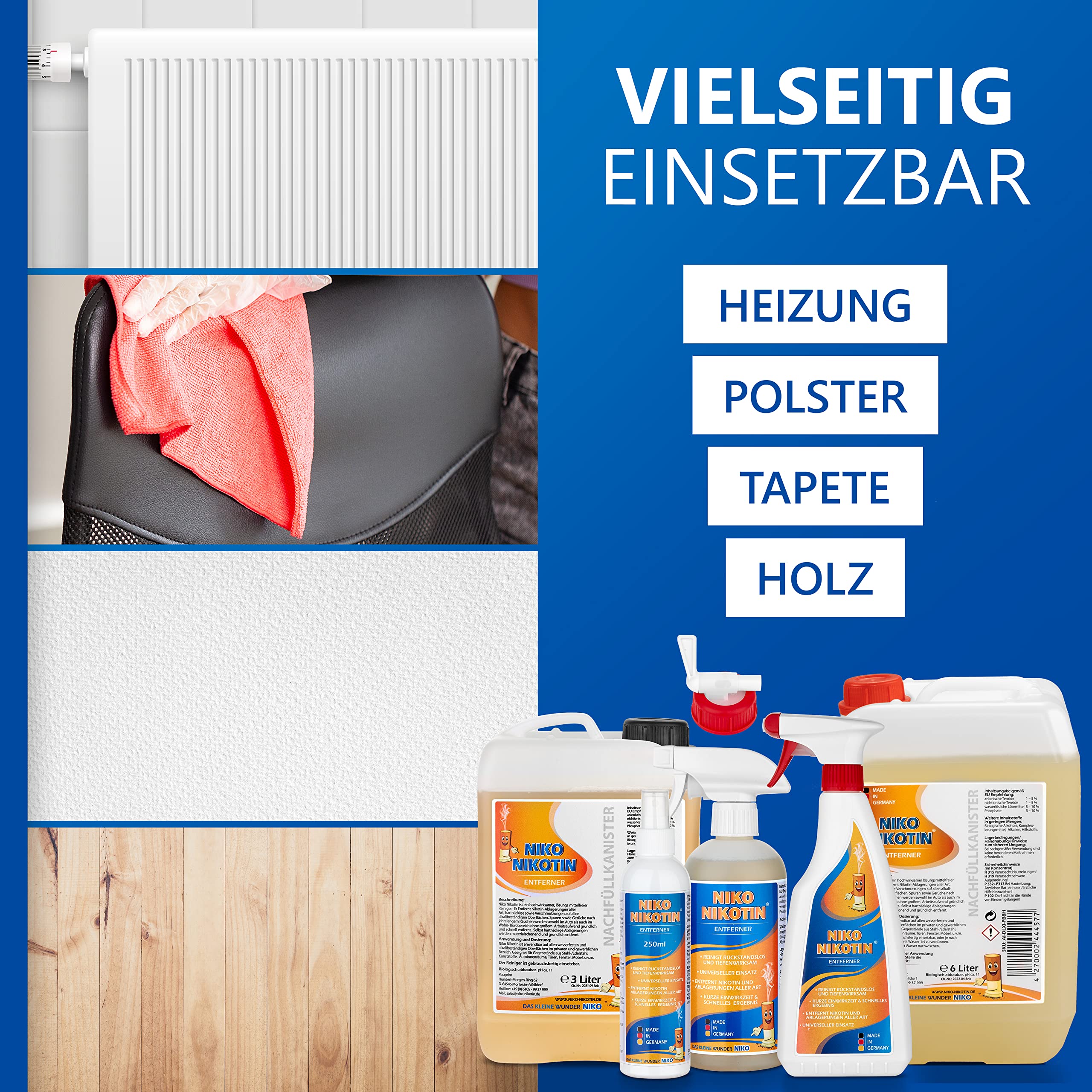 6L Kombi Kanister – Profi Kunststoffreiniger mit Sprühflasche – entfernt Nikotinrückstände effizient und schnell.
