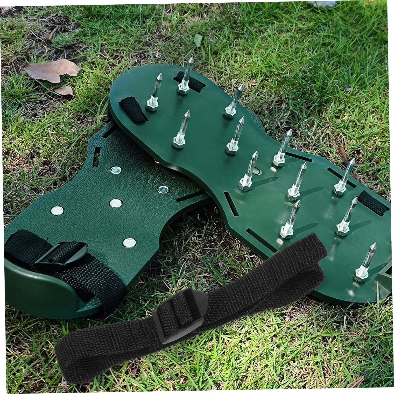 BESPORTBLE Lawn Aerator Shoes for Grass 8pcs Turf Spike Laces Strong Straps Comfortable Design Perfect for Soil Aeration