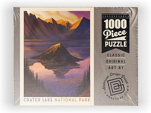 Miniatura 8 de MyPuzzle Crater Lake National Park Morning Glory, póster vintage, rompecabezas prémium de 1000 piezas para adultos