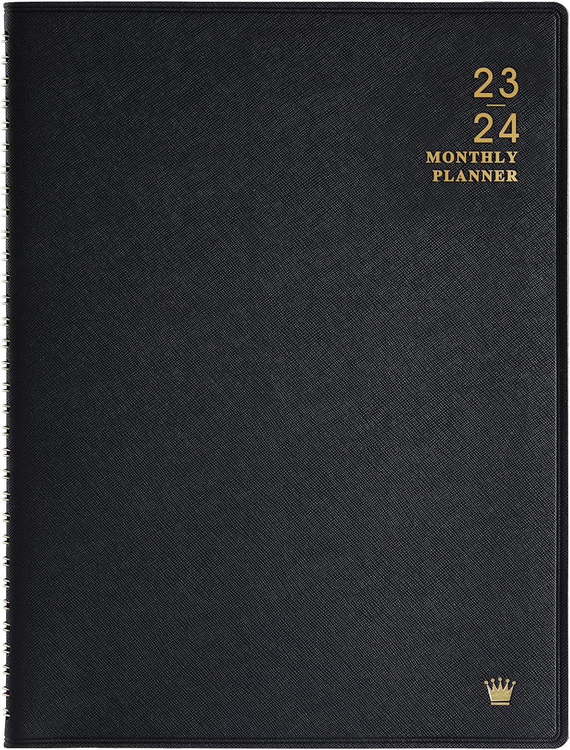 2023-2024 Monthly Planner/Calendar - Jul 2023 - Dec 2024, 18 Months Planner/Calendar 2023-2024 with Tabs, 8.86" x 11.4", Faux Leather, Pocket, Passwords, 15 Note Pages, Twin-Wire Binding, Thick Paper - Black