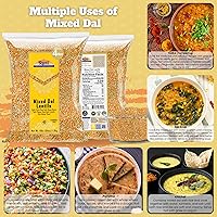 Vista 4 de Rani Dal mixto (Chana Dal, Moong Dal, Toor Dal, Masoor Dal, Urad Dal) 64 oz (4 libras) 4.0 lbs a granel ~ Todo natural Apto para gluten Sin OMG