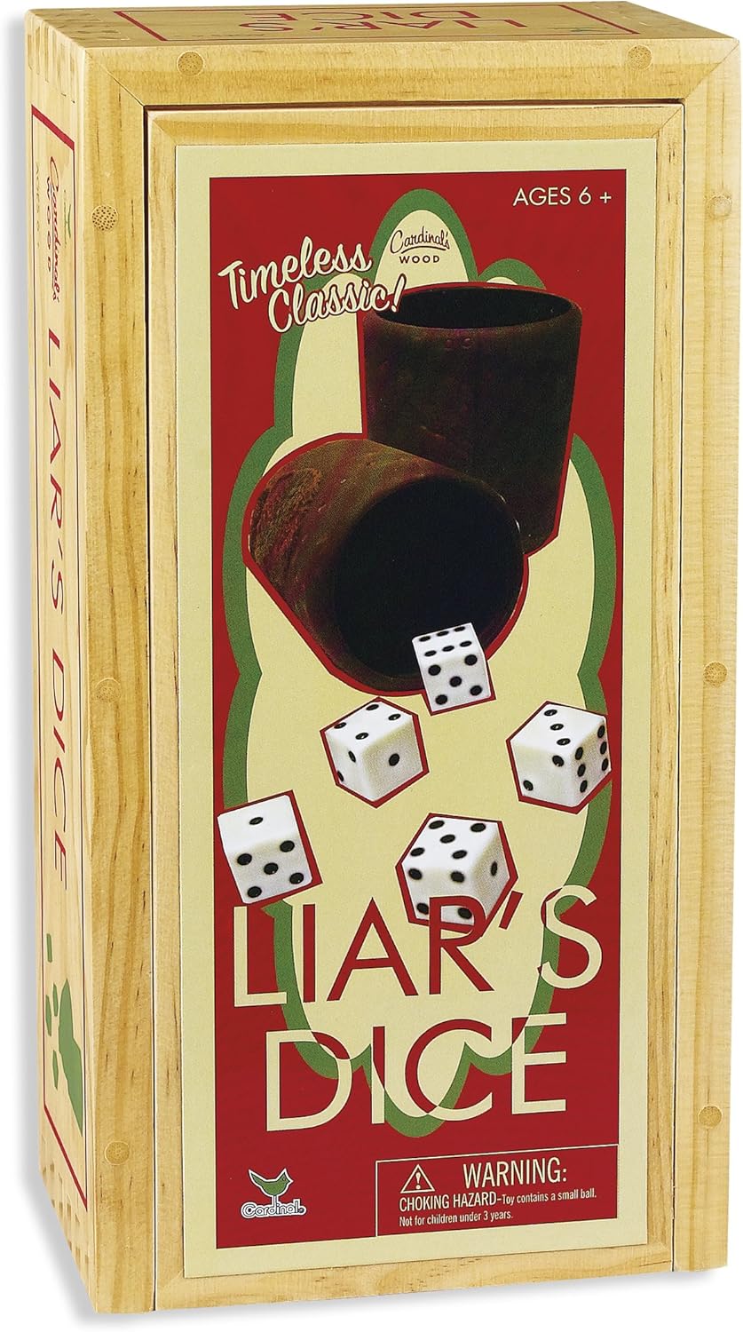 Cardinal Games Liars Dice In Wood Box Retro Game