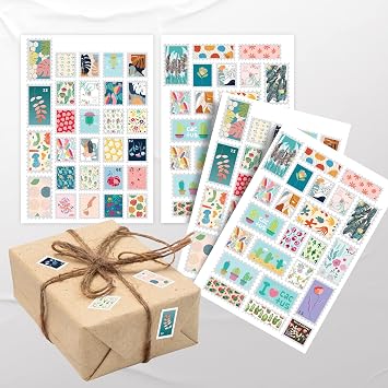 colortouch Packaging Stickers - Sequin Look Sticker for Gifts - 55pcs Different Sizes - Colorful Labels - Sequin Look Nature Series Stickers