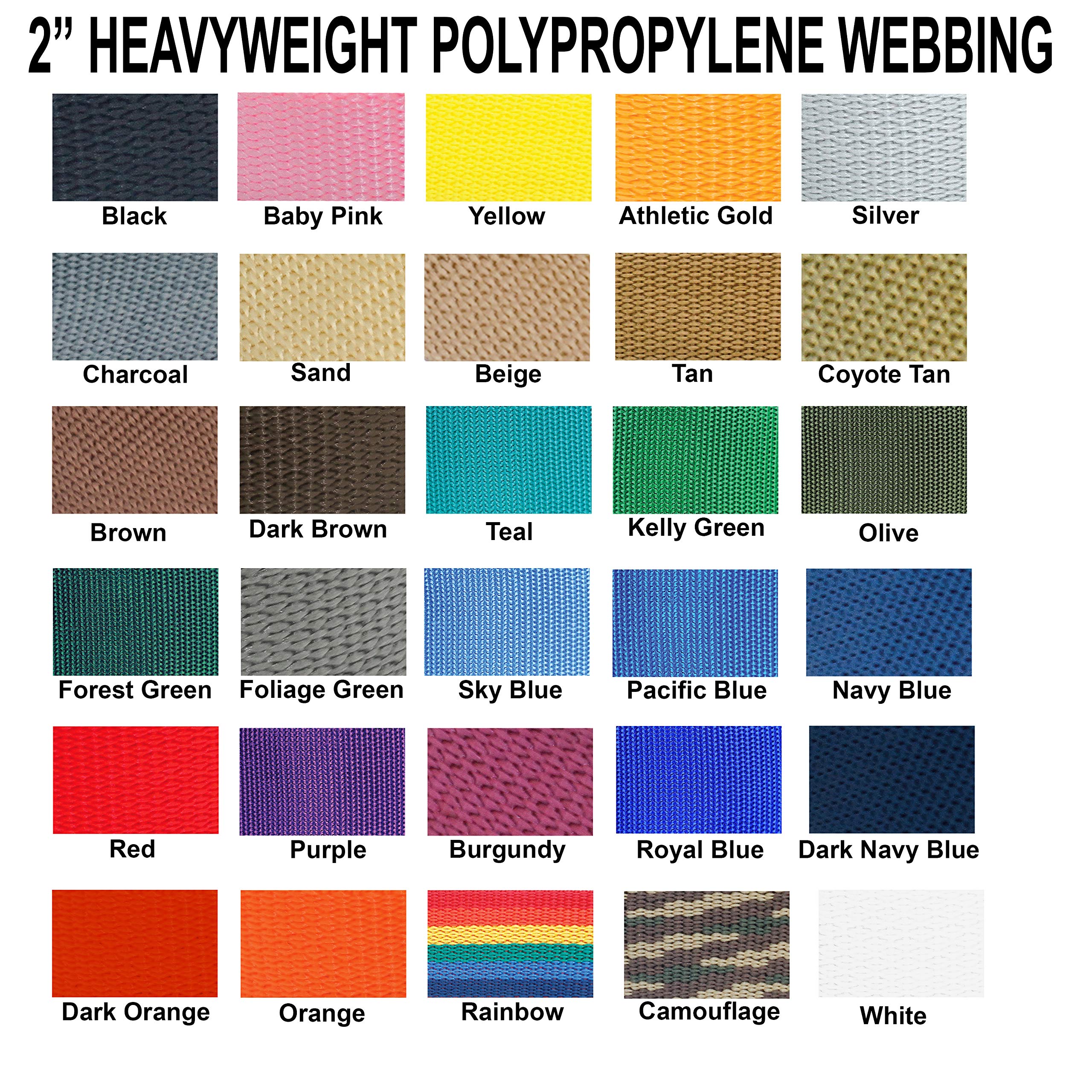 2 Inch Polypropylene Webbing: 10 Yards Heavy Weight 2