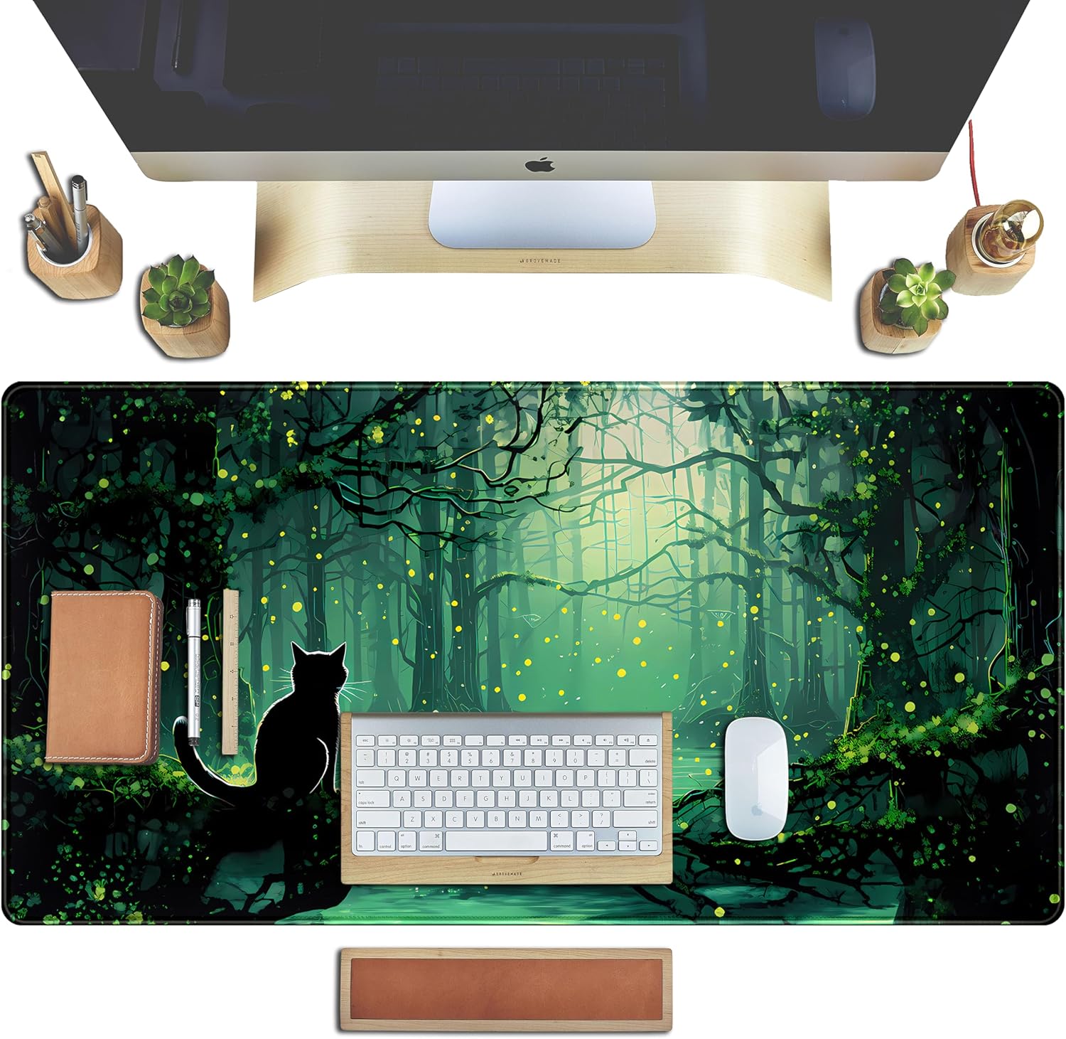 Desk Pad Large Mouse Pads, Solid Color Plain Dusty Blue Pastel Desk Mat For Computer Laptop & Gaming Desk Mousepad Writing Mat For Gamer,Office & Home 16 X 30inch