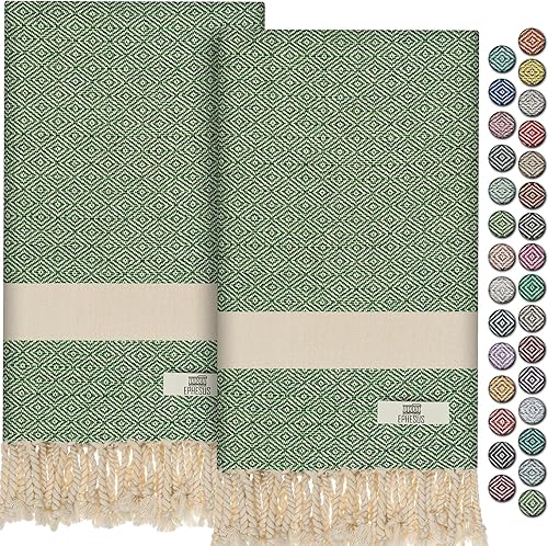 Miniatura 48 de Toallas de mano – Juego de 2 18" x 30" – Toalla de mano turca decorativa para baño, cocina, invitados, cara, cabello, té, paño de cocina