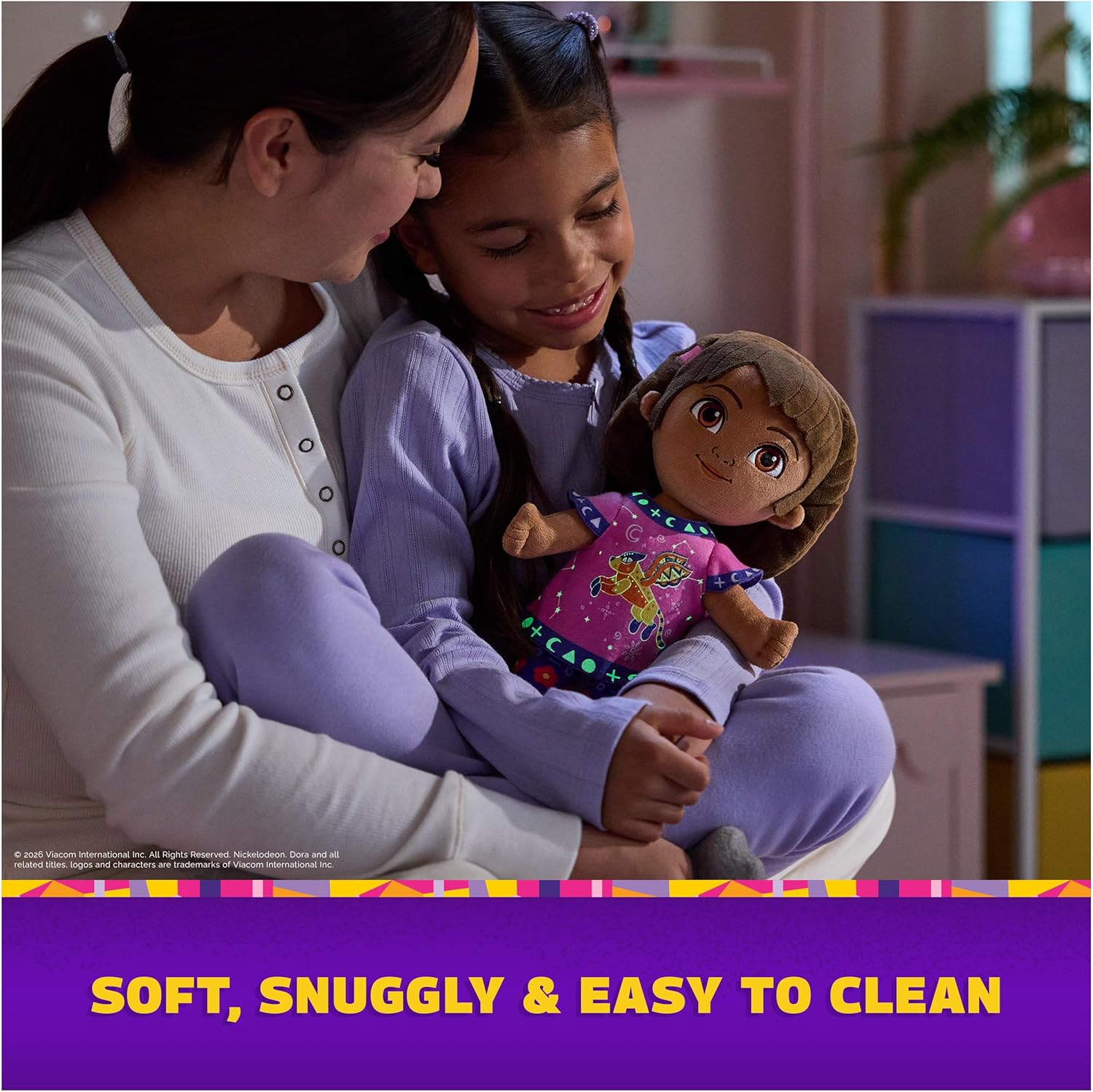 DORA Nickelodeon Official Bedtime Plush Toy, Educational Toys, Glow-in-The-Dark Plush Doll, Sensory Toy for Ages 3 and Up, 13”