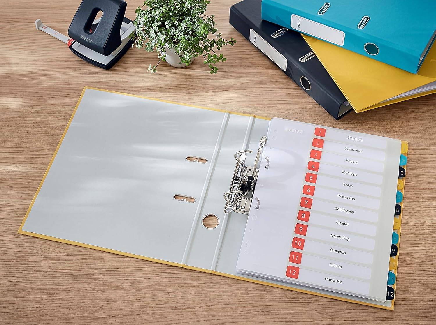 Leitz Cosy Series 10620019 Quality Binder, Pack of 6, A4, 350 Sheets, 5 cm Spine Width, Warm Yellow