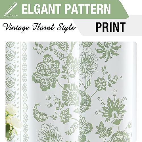 Miniatura 5 de Jubilantex Cortina opaca botánica para ventana, 95 pulgadas de largo, reducción de ruido, aislamiento térmico, tratamiento de ventana para