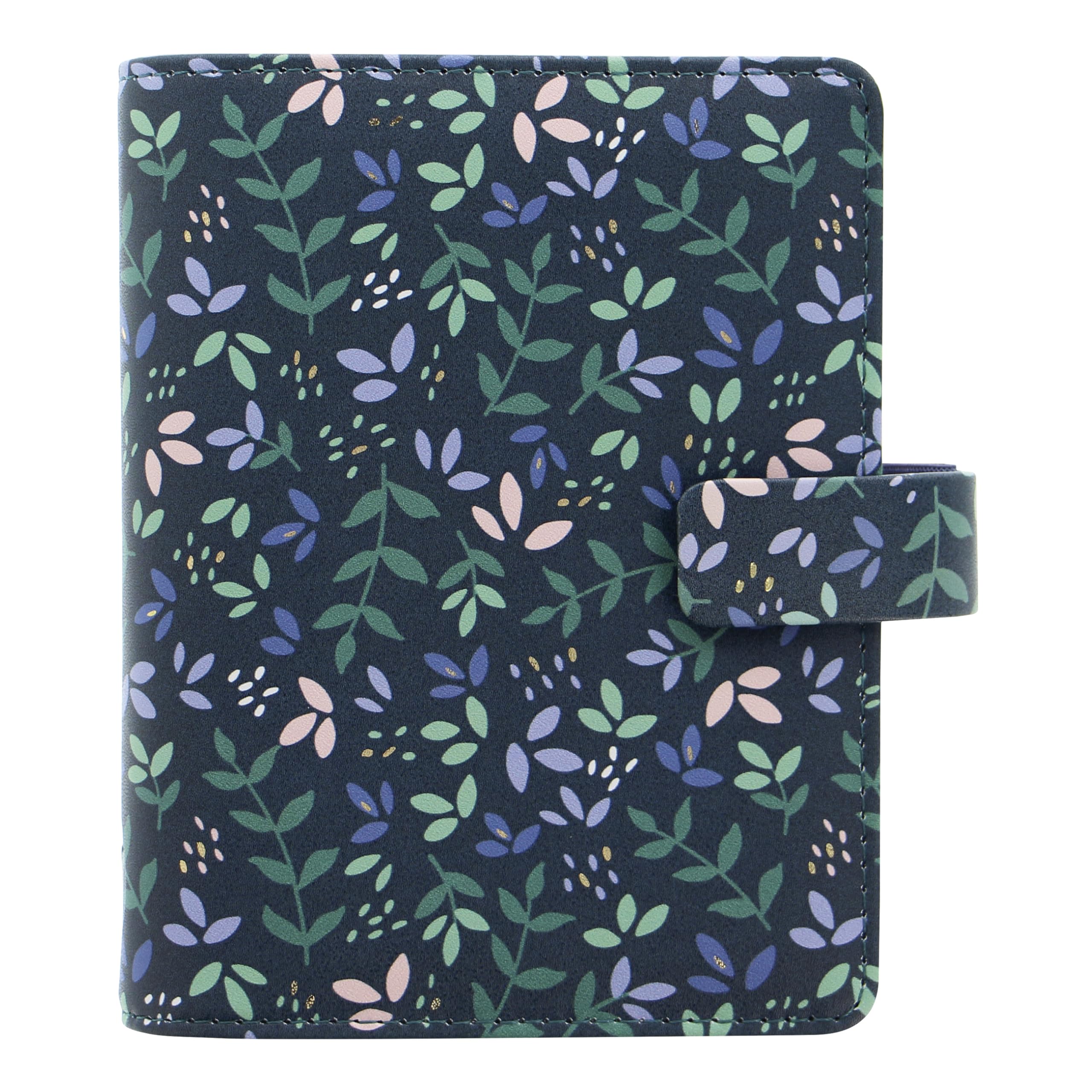 Filofax Organizer da giardino, tascabile, effetto pelle, dettagli in lamina d'oro, sei anelli, visualizzazione settimanale, multilingue (C028717)