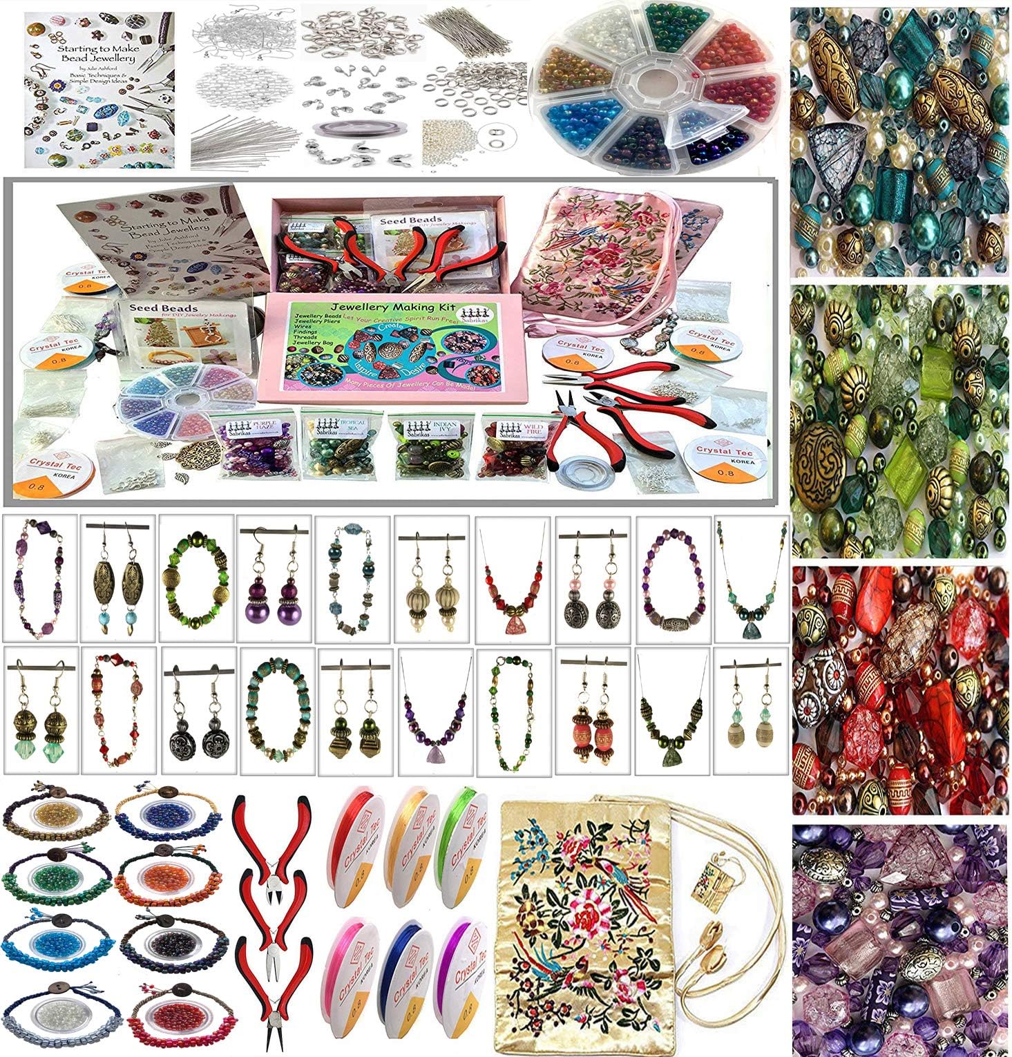 Kit Création Bijoux DIY Queta - 900 Pièces Perles, Pierres Naturelles & Outils