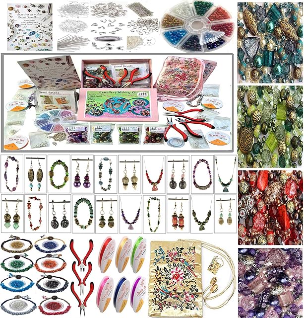 Jewellery Making Kit Beads Mix Pliers Findings Starter Gift Set