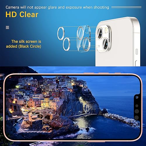 Miniatura 12 de UniqueMe [Paquete de 3 protectores de lente de cámara compatibles con iPhone 14 Pro Max/iPhone 14 Pro, vidrio templado, [compatible con fundas]