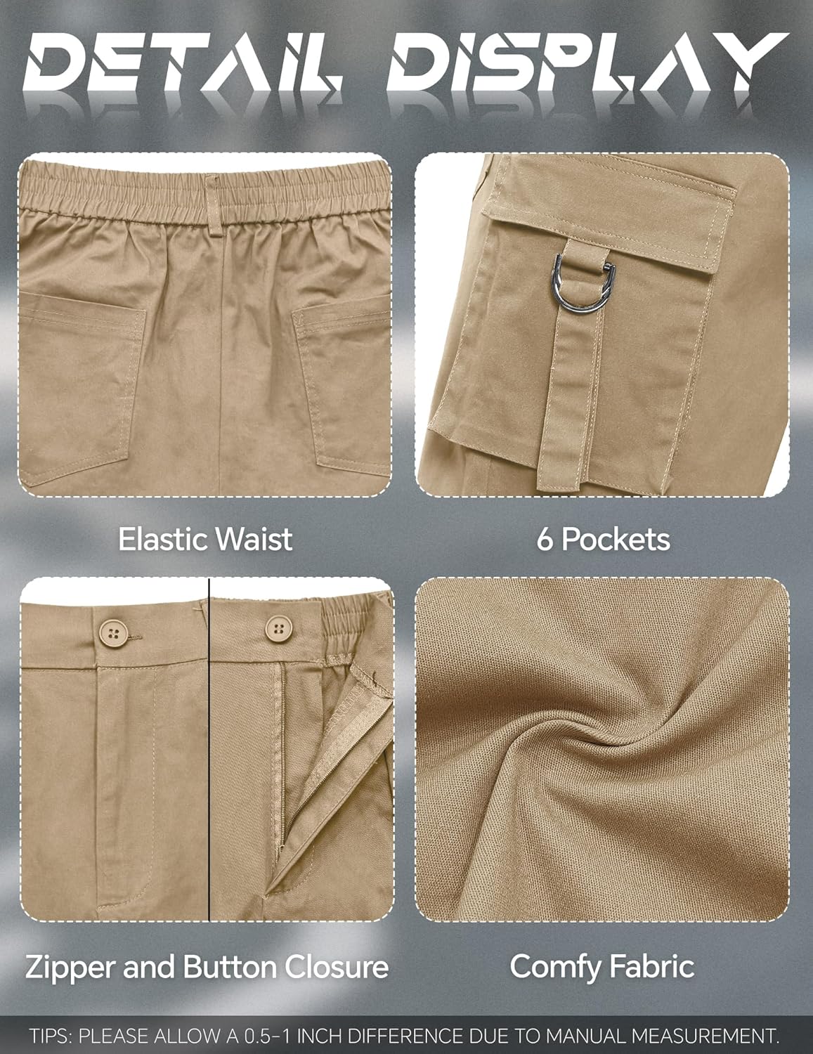 Bermuda Shorts for Women Cargo Cotton Shorts High Waist Knee Length 6 Pockets 2025 Summer Casual - Image 6