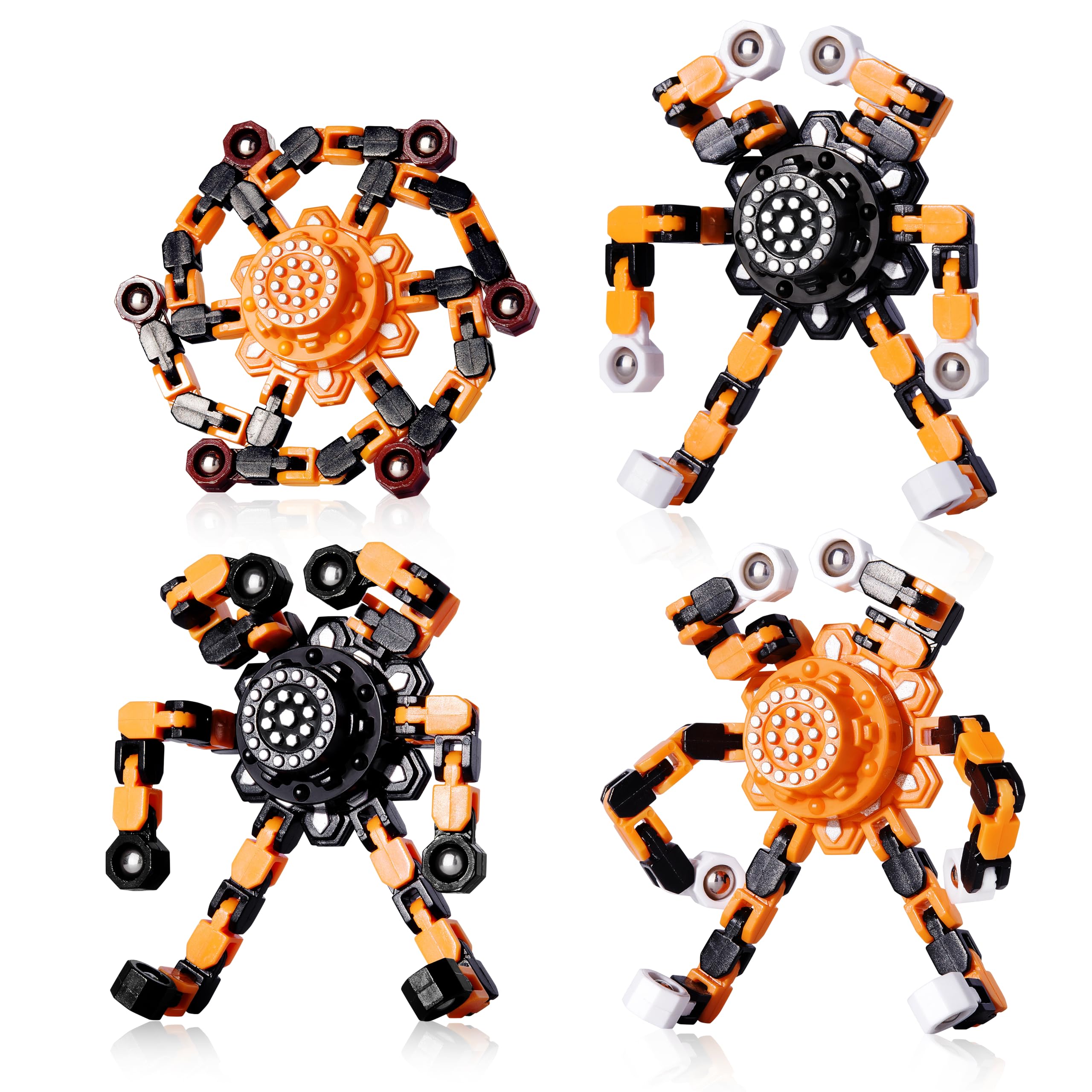 Halloween Toy Gifts for Kids Transformable Fidget Spinners for Adults Stress Relief Sensory Toys for Boys and Girls Fidget Toys Black Orange Halloween Party Decorations