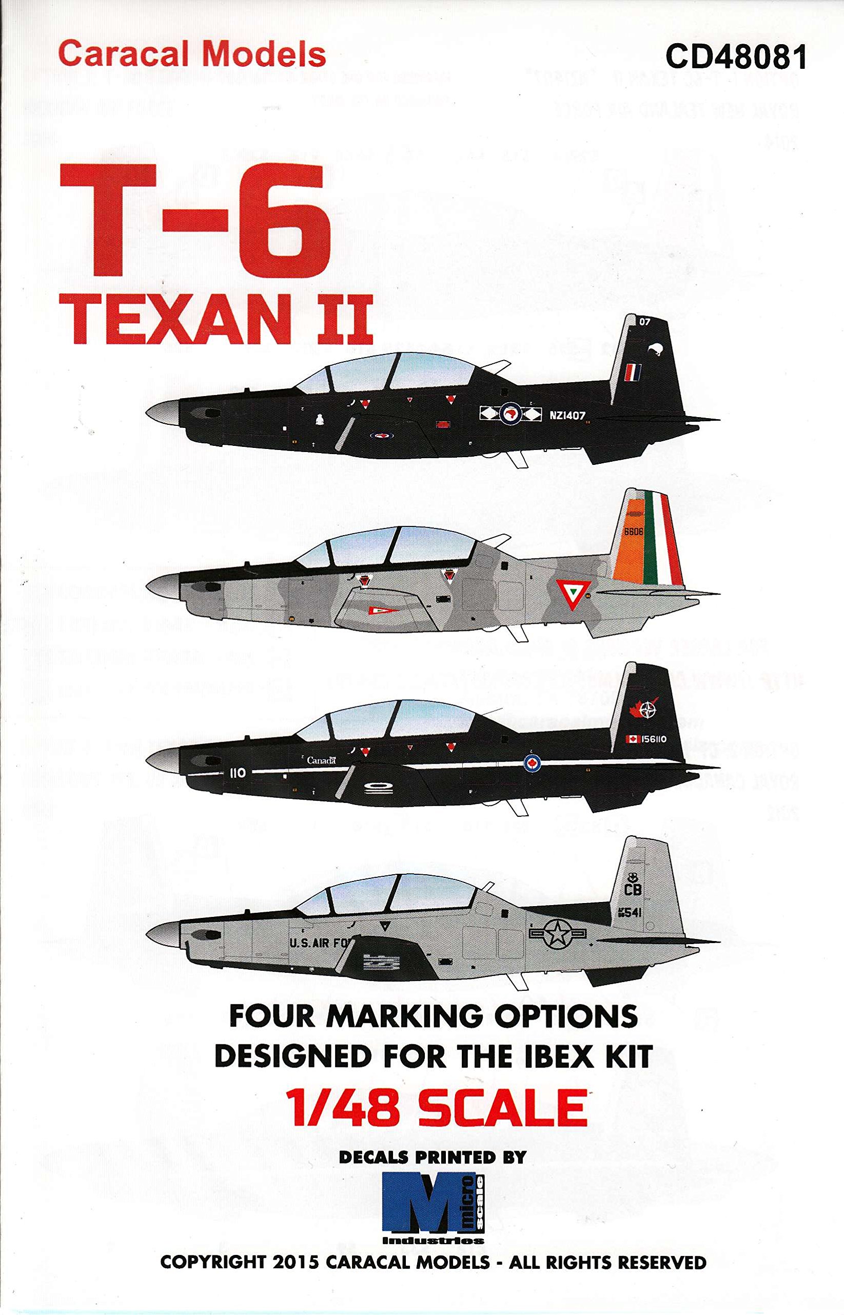 CARCD48081 1:48 Decals - T-6 Texan II [WATERSLIDE Decal Sheet]