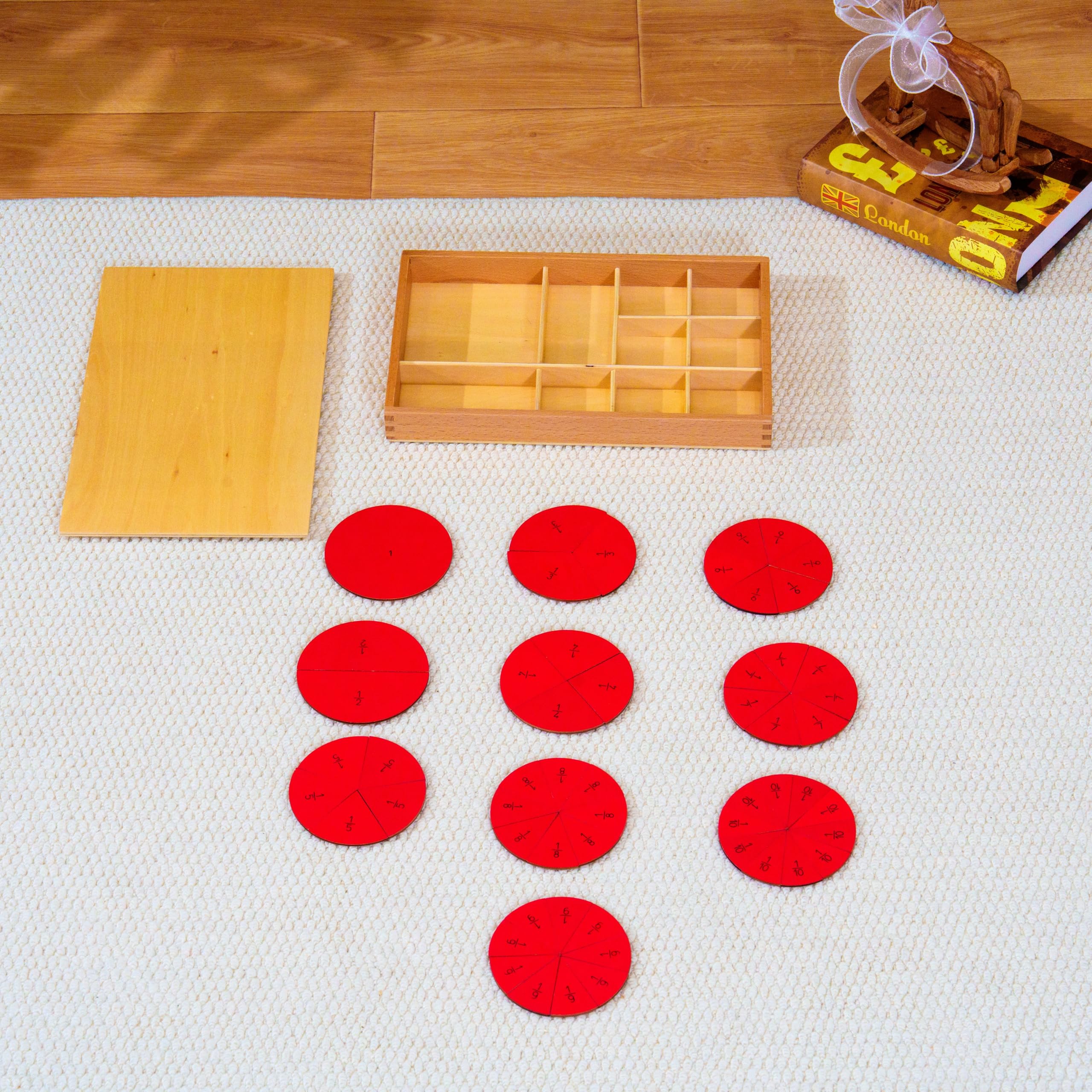 Montessori Matemáticas Materiales – Juguete educativo de madera para números y cálculo, preescolar y primaria, educación en casa y aula a partir de 3 años (distrito Montessori décima)