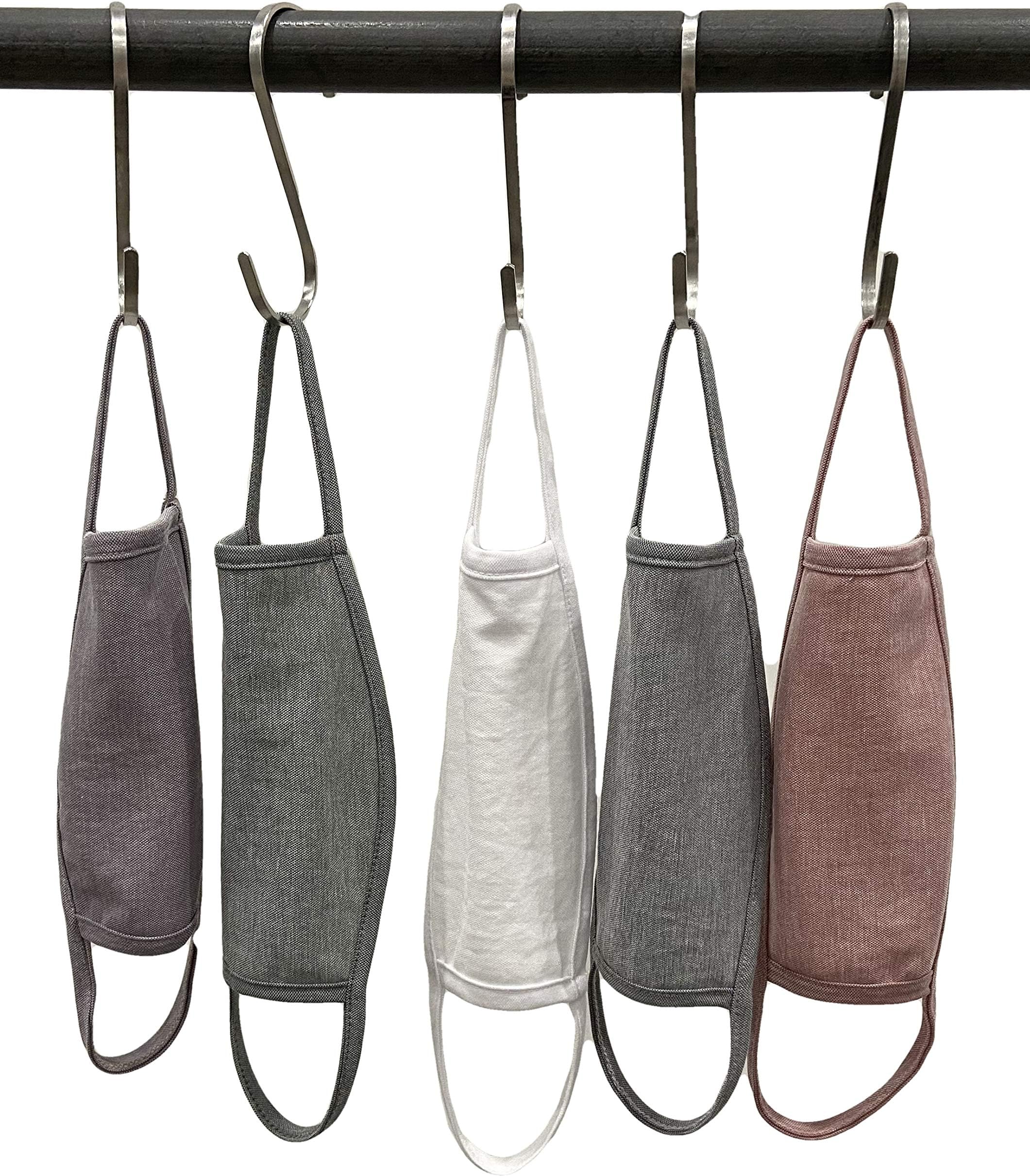 COIN 1804 5 Pack Face Mask Jersey Fabric Cloth Protection Covering Women Adult Unisex Fashion Cover Reusable Washable Breathable Made in USA CHAMCOMBO-5PC