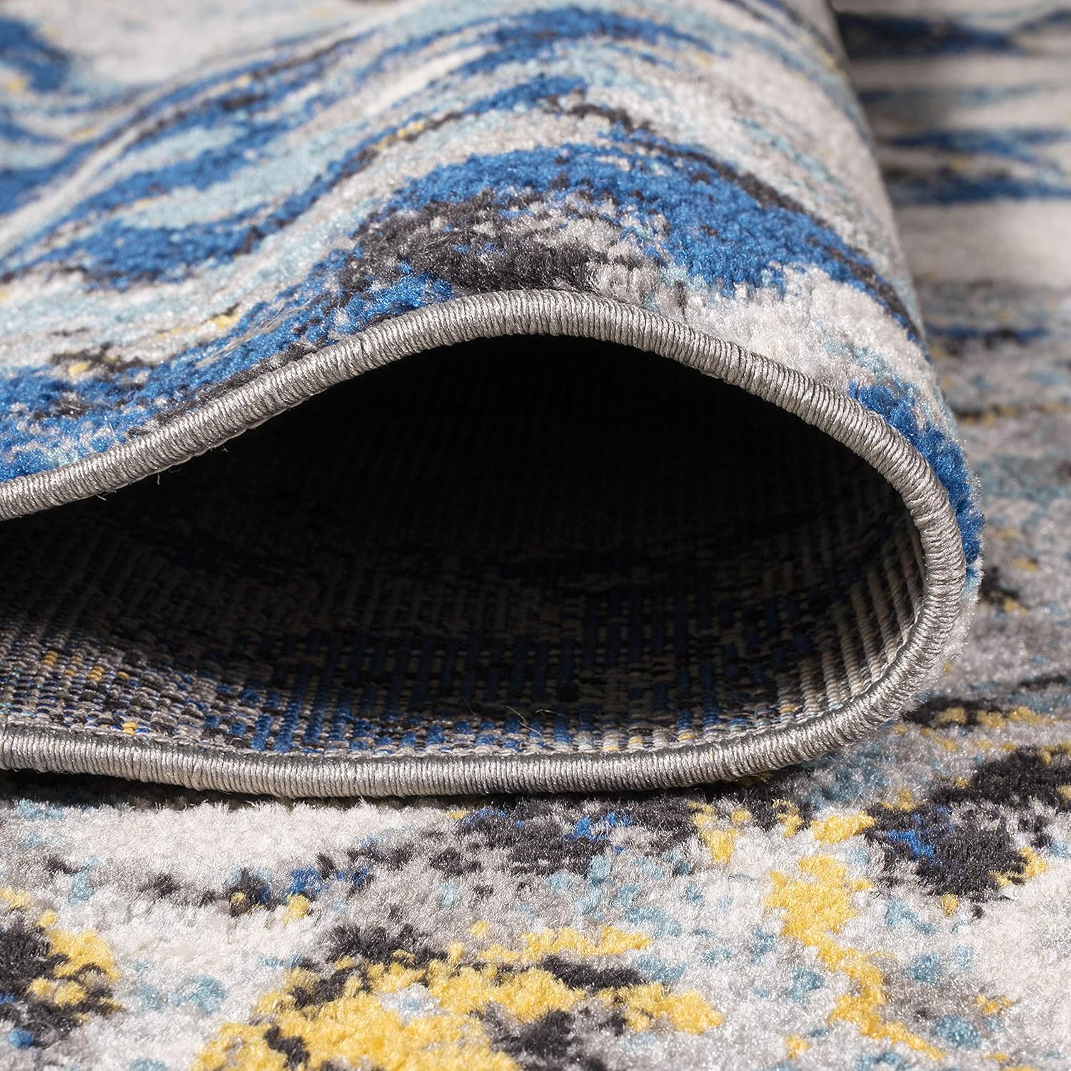JONATHAN Y Pebble Marbled Abstract Dark Gray/Blue Indoor Area Rug, 3x5, Contemporary, Transitional, Easy-Cleaning for Living Room, Bedroom, Kitchen, Pet Friendly, Non-Shedding (CTP113A-3)