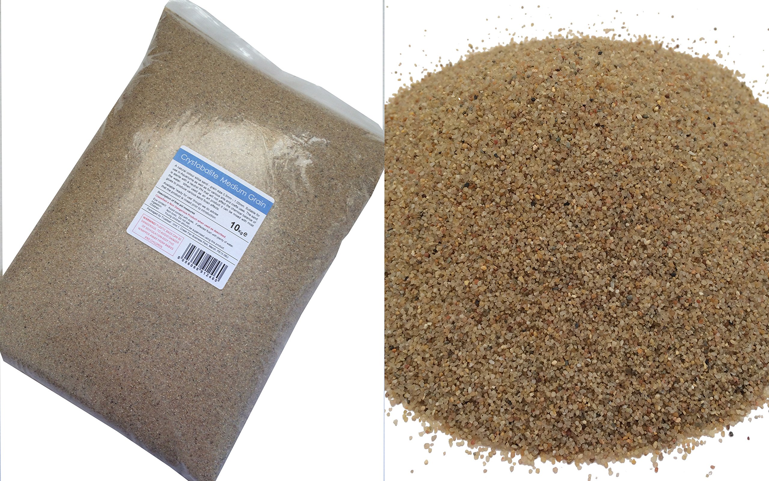 Trustleaf Brown 10Kg Natural Colour Silica Sand - Medium Grain - Arts & Crafts - Aquariums