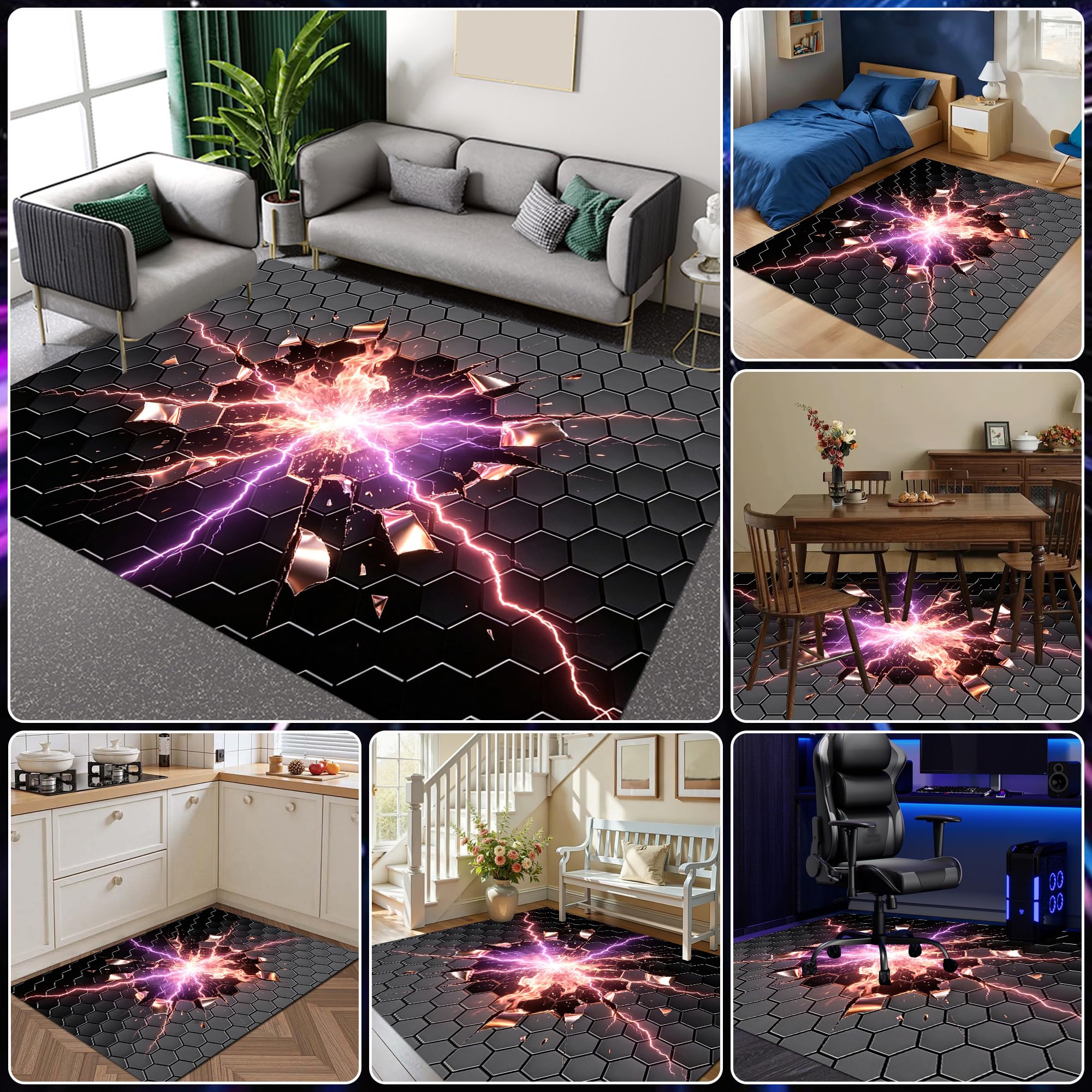 Tapis Chambre Garcon, Tapis Gamer Sol Chambre, Tapis Salon Chambre Antidérapant Lavable en Machine Grand Carpet Salle a Manger 160 x 230 cm