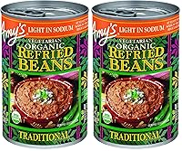 Vista 5 de Amy's Frijoles refritos orgánicos enlatados, frijoles tradicionales ligeros en sodio, veganos sin gluten y vegetarianos, 15.4 onzas (paquete de 12)