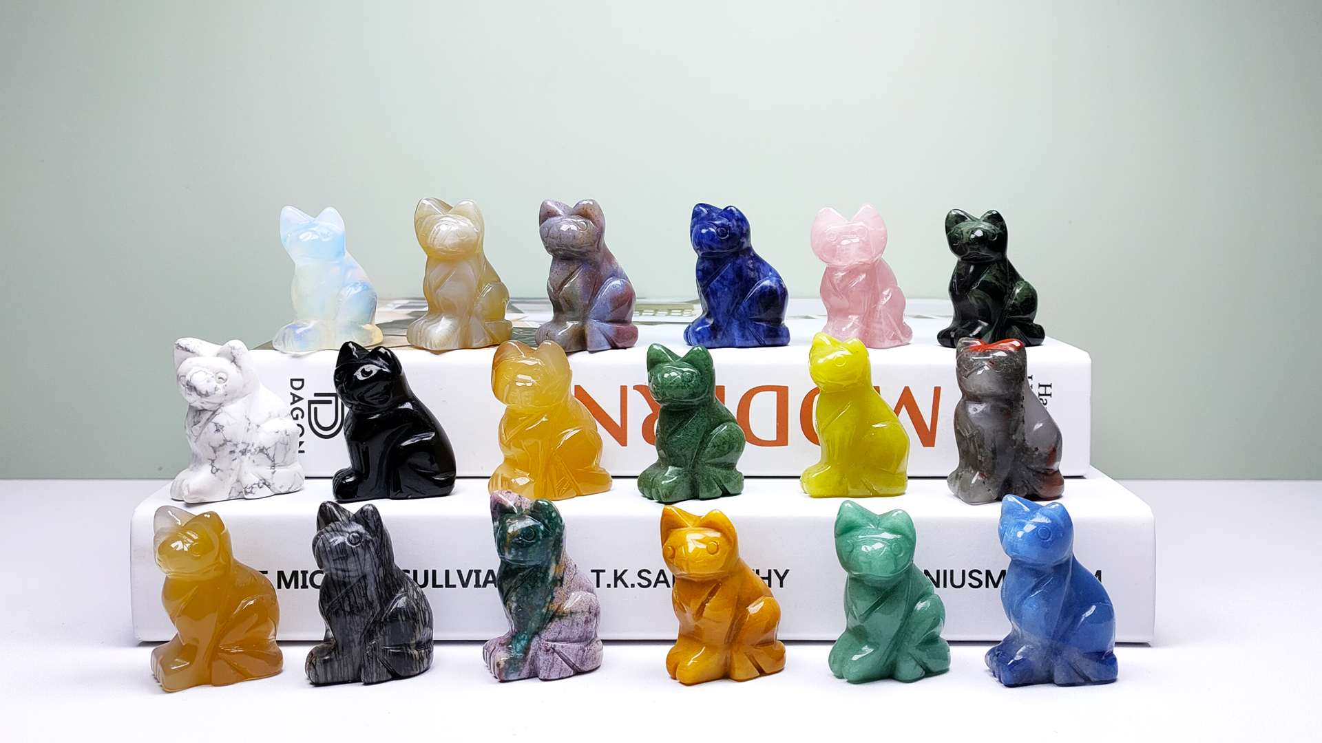 Amazon.com: Wemeki Gemstone Cat Figurine Mix 6PCS, Crystal