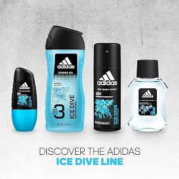 Adidas Ice Dive 24 Hours Fresh Boost Cool Tech Deodorant Body Spray for Men, 4 Ounce