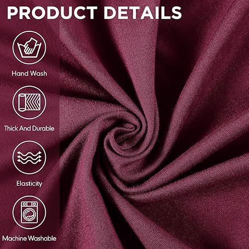 Miniatura 4 de Peryiter Juego de 3 fundas para muebles de sofá, sofá biplaza, sillón, sillón, ajuste elástico, sin arrugas, protector de muebles (borgoña, elastano