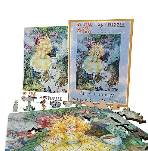 Miniatura 7 de FoxSmartBox - Rompecabezas de madera para adultos con piezas de forma única, fabricado en Estados Unidos por FoxSmartBox - 250 piezas - Alice's