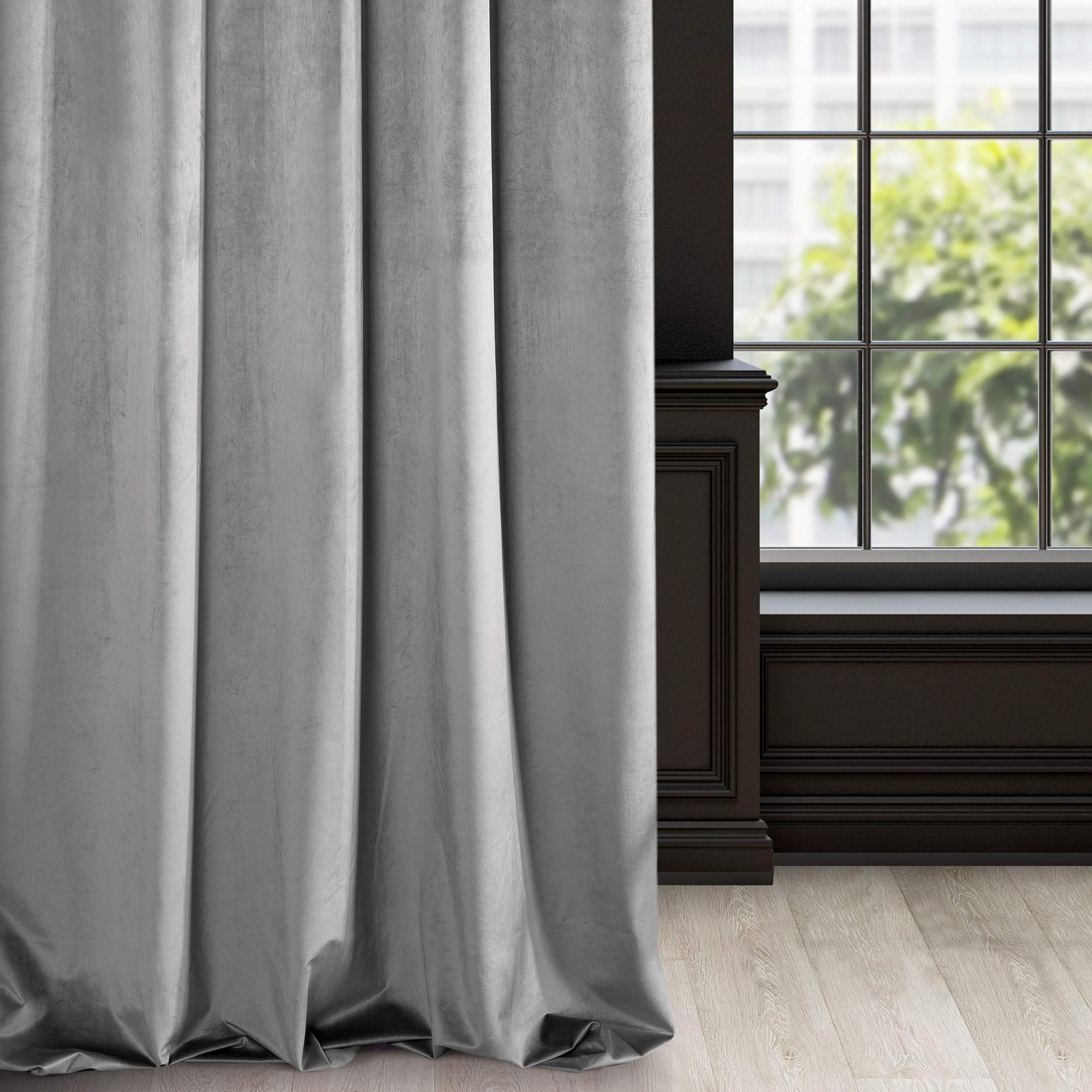 Eurofirany 315202 - Tenda, 100% poliestere, Grigio acciaio, 140 x 270 cm, 1 pezzo