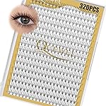 QUEWEL Lash Clusters 320Pcs Cluster Lashes 10D C Curl Lash Cluster Eyelash Extensions Mix12-18mm Individual Eyelashes Clusters Wispy Lash Clusters Thin Band Soft to Use at Home(10D C Mix12-18)