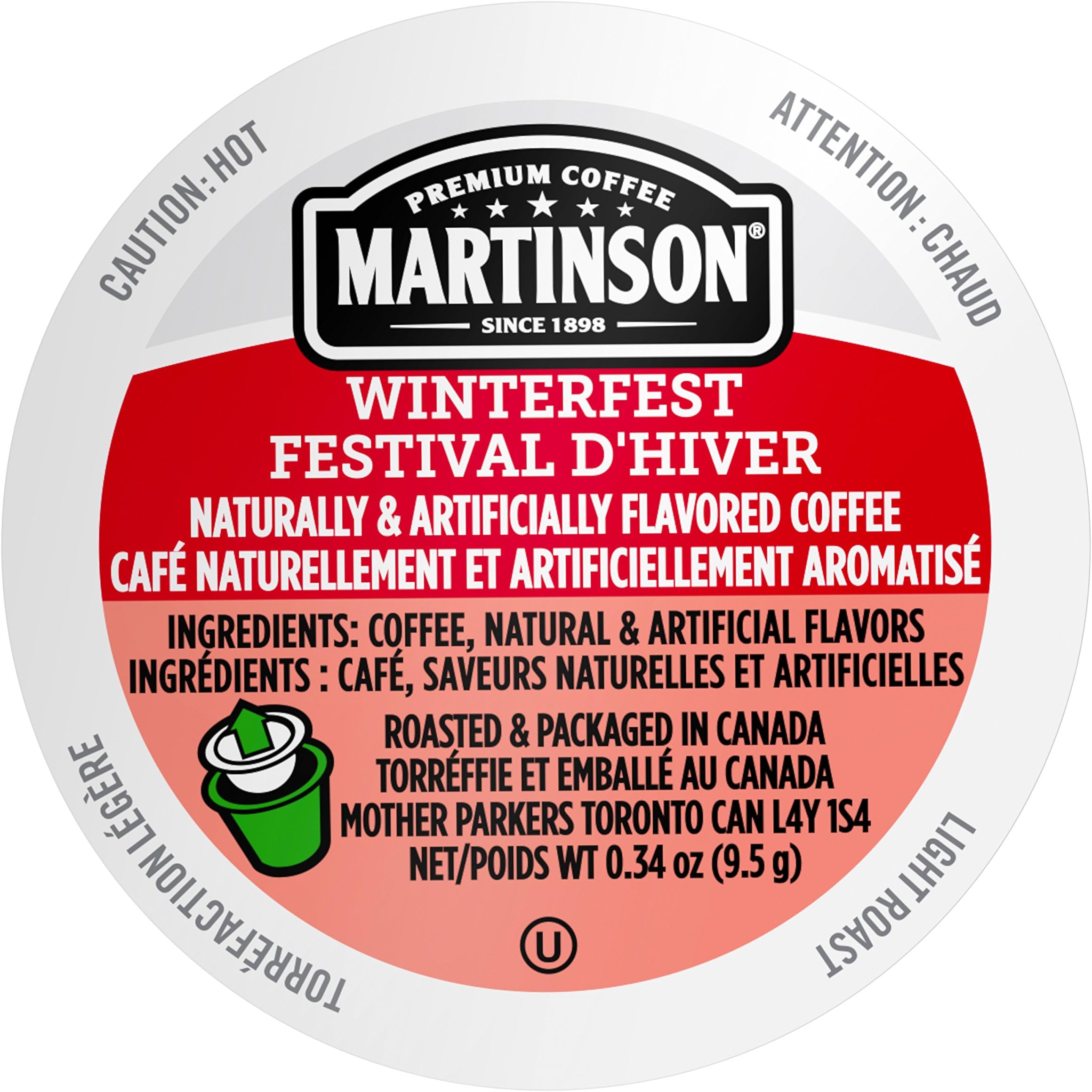 Martinson Single Serve Coffee Capsules, Winterfest, 24 Count (Pack of 4)