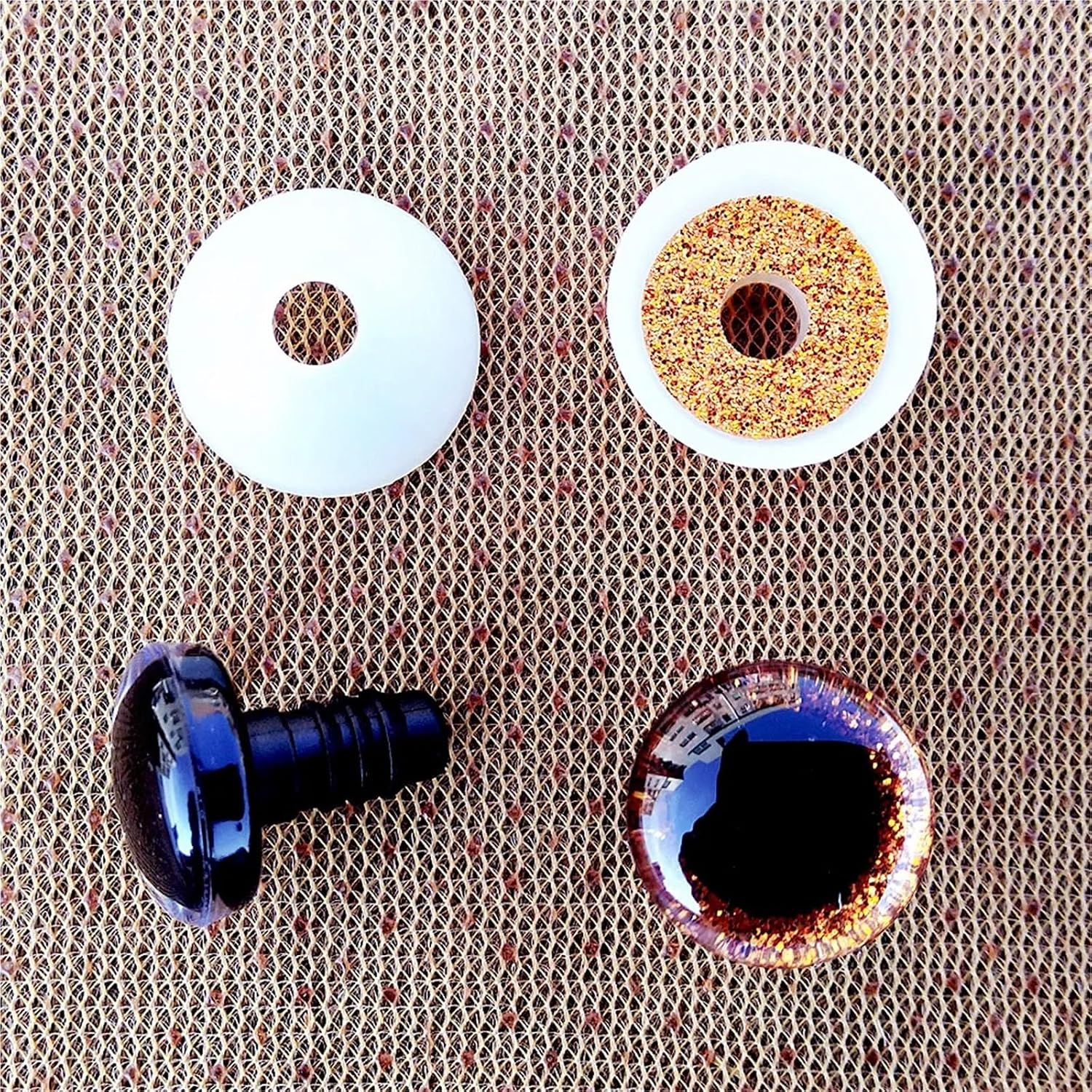 100pcs Clear 3D Glitter Safety Eyes for Crochet Dolls 9/18mm Plastic Crafts